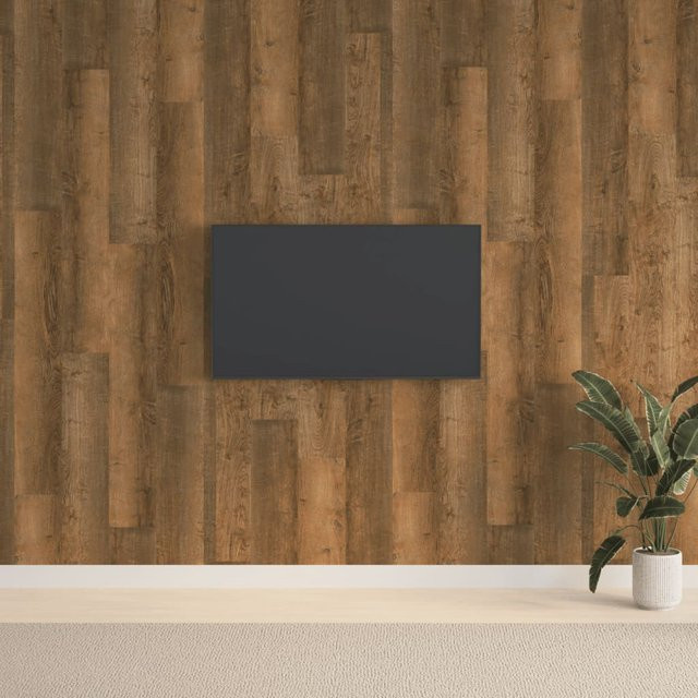 Vidaxl Wandpaneele in Holzoptik aus PVC, Braun, 2,06 m² - Bild 1