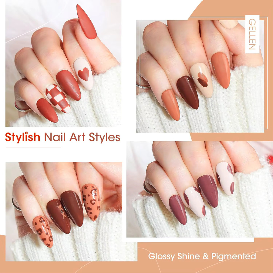 GELLEN Coffee Gel Nagellack-Set, 6 Farben, glänzend - Bild 3
