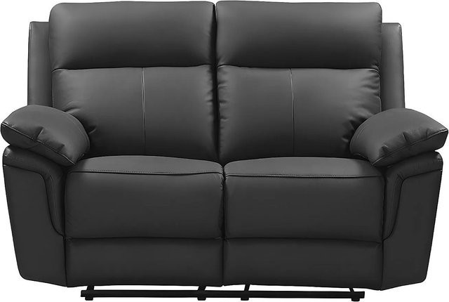 Vente-unique Relaxsofa Pakita in Schwarz aus Büffelleder mit Massivholzrahmen, Breite: 153 cm - Bild 1