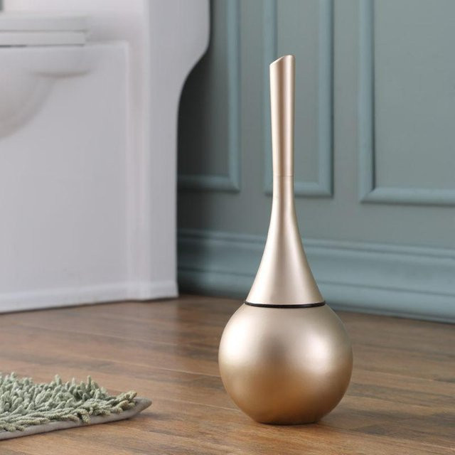 WTEMPO Toilettenbürsten-Set aus Edelstahl und Kunststoff in Gold, freistehend - Bild 1