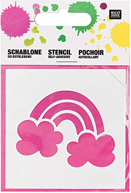 Rico Design Schablone Regenbogen selbstklebend, B/B: 7,5 x 7,5 cm - Bild 1