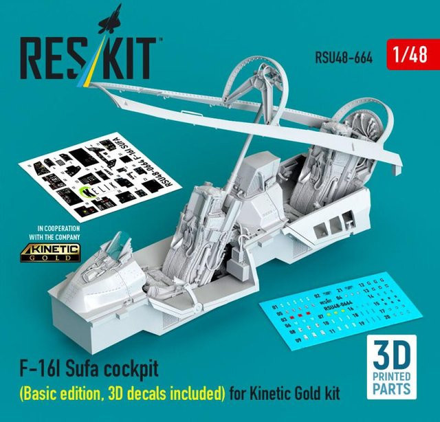 ResKit Models F-16I Sufa Cockpit, 3D Printed, Maßstab 1:48 - Bild 1