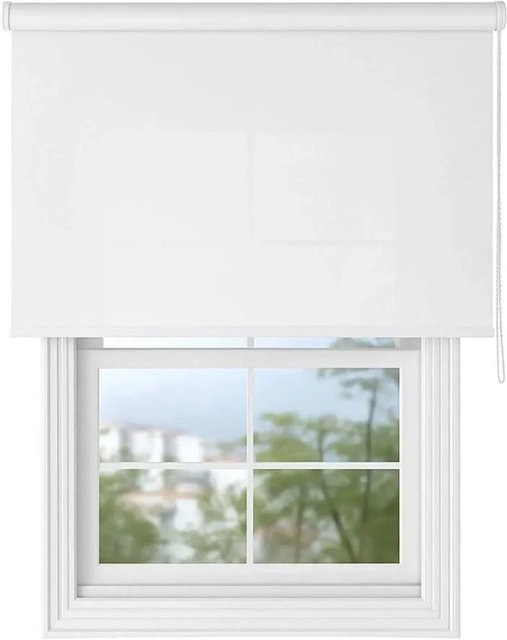 Deco-Raum Tageslicht-Rollo Basic semi-transparent Weiß B: 110 cm, H: 150 cm - Bild 1