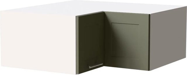 Feldmann-Wohnen Eckaufsatzschrank Oslo Küchenschrank mit Soft-Close-Türen in Weiß und Reed Green Matt, B/T/H: 90 x 36 x 90 cm - Bild 1