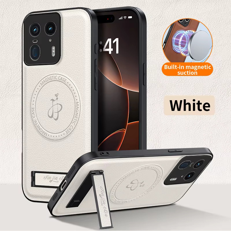 Leder-Standhülle für Motorola Moto Edge 70 Fusion 60 50 Pro Ultra Neo in Braun mit magnetischer MagSafe-Abdeckung und stoßfestem Kameraschutz - Bild 5