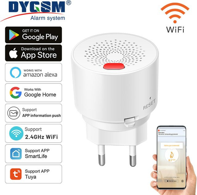 Tuya Smart Home WiFi Gasmelder für Erdgas und LPG in Weiß - Bild 1