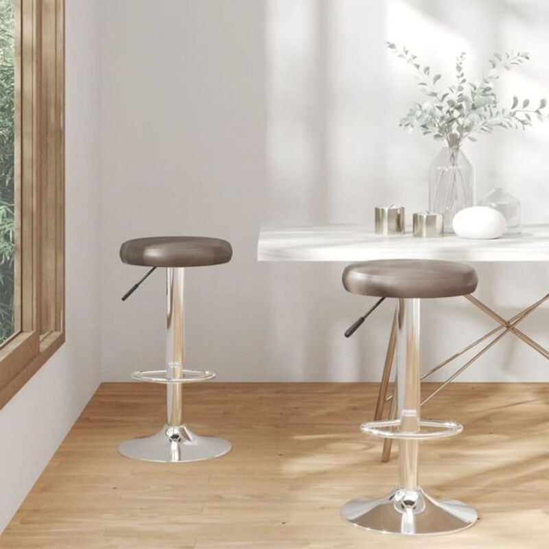 Set aus 2 Barhockern von vidaxl in Braun aus Kunstleder mit Chrom-Gestell im modernen Design - Bild 1
