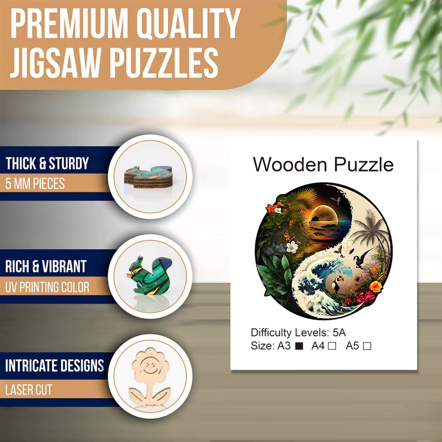 Ruhiges und raues Meer Holz Puzzle, Tiere, Holz, Bunt / Mehrfarbig - Bild 3