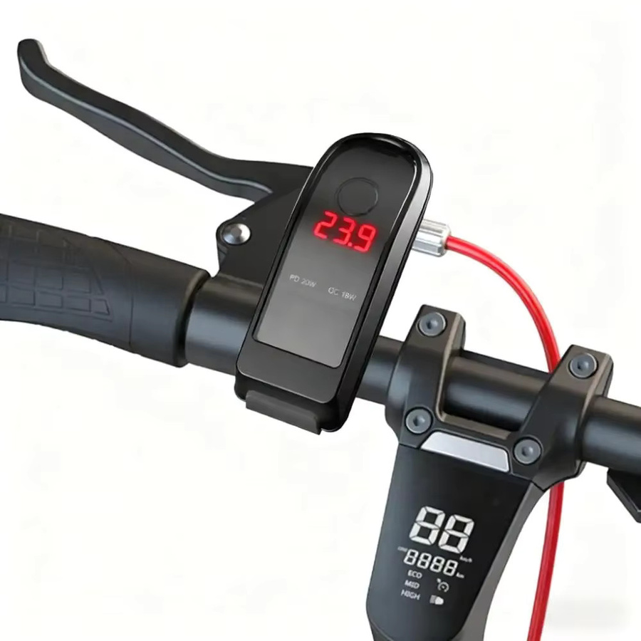 Kebidumei Motorrad USB Schnellladegerät 36W mit USB Typ C Buchse, Voltmeter und Schalter, Schwarz, Wasserdichtes 12V Netzteil Adapter - Bild 5