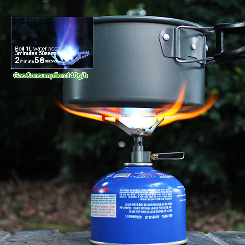 BRS Outdoor Gasherd BRS-3000T Tragbarer Mini Titan Camping Gasbrenner in Silber - Bild 3