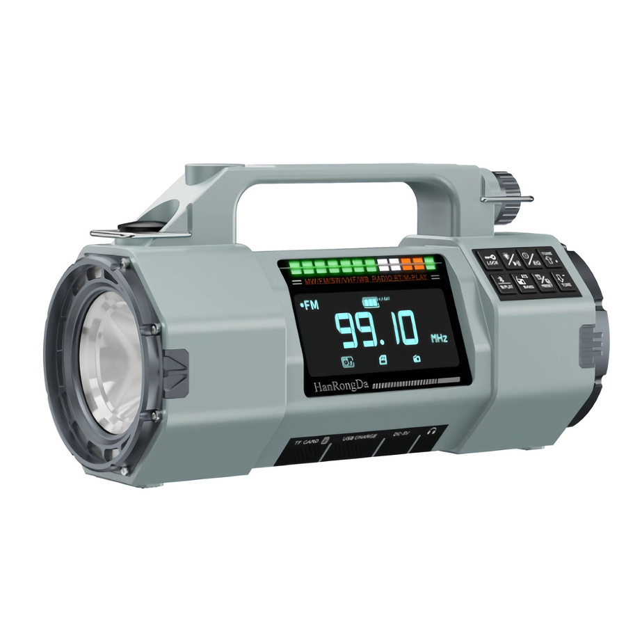 Bytelike Multifunktionsradio Outdoor in Grau mit Solar, Handkurbel, VA-Display, SOS-Alarm und APP-Steuerung (FM/MW/SW/VHF/WB) - Bild 2