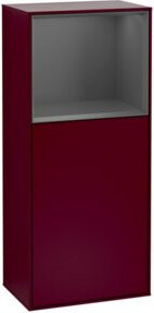 V&B Finion Seitenschrank in Anthrazit mit LED-Beleuchtung und Glasfachboden, Breite: 41,8 cm, Höhe: 93,6 cm - Bild 1