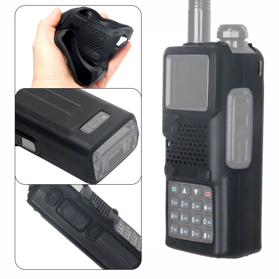 Baofeng UV-5RH PRO MAX Schutzhülle aus Gummi in Schwarz für UV-5RM AR-5RM UV 5RM 5RH Funkgeräte - Bild 3