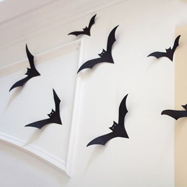 Joy-enlife Halloween Fledermaus Wand Aufkleber 3D Schwarz aus PVC für deine Party Dekoration - Bild 1