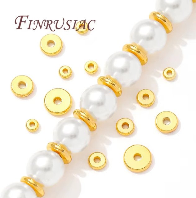 FINRUSIAC Distanzperlen, 18K vergoldetes Messing, 3mm-6mm, Unisex - Bild 1