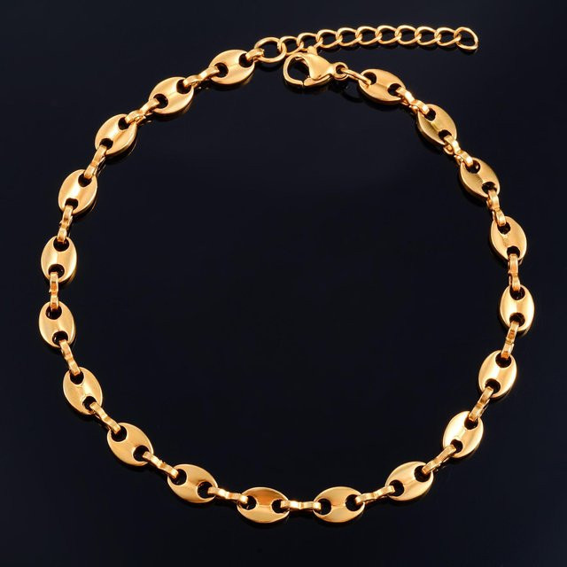 Armband Edelstahl, Kaffeebohnen, Gold, Damen, 24 cm - Bild 1