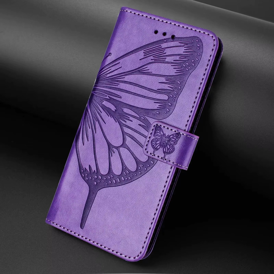 Luxuriöse PU-Leder Flip-Hülle als Brieftaschen-Handyhülle für Samsung Galaxy S25 Edge S26 Pro S24 S23 FE S22 S21 S20 S10 Plus in Schwarz und Lila - Bild 2