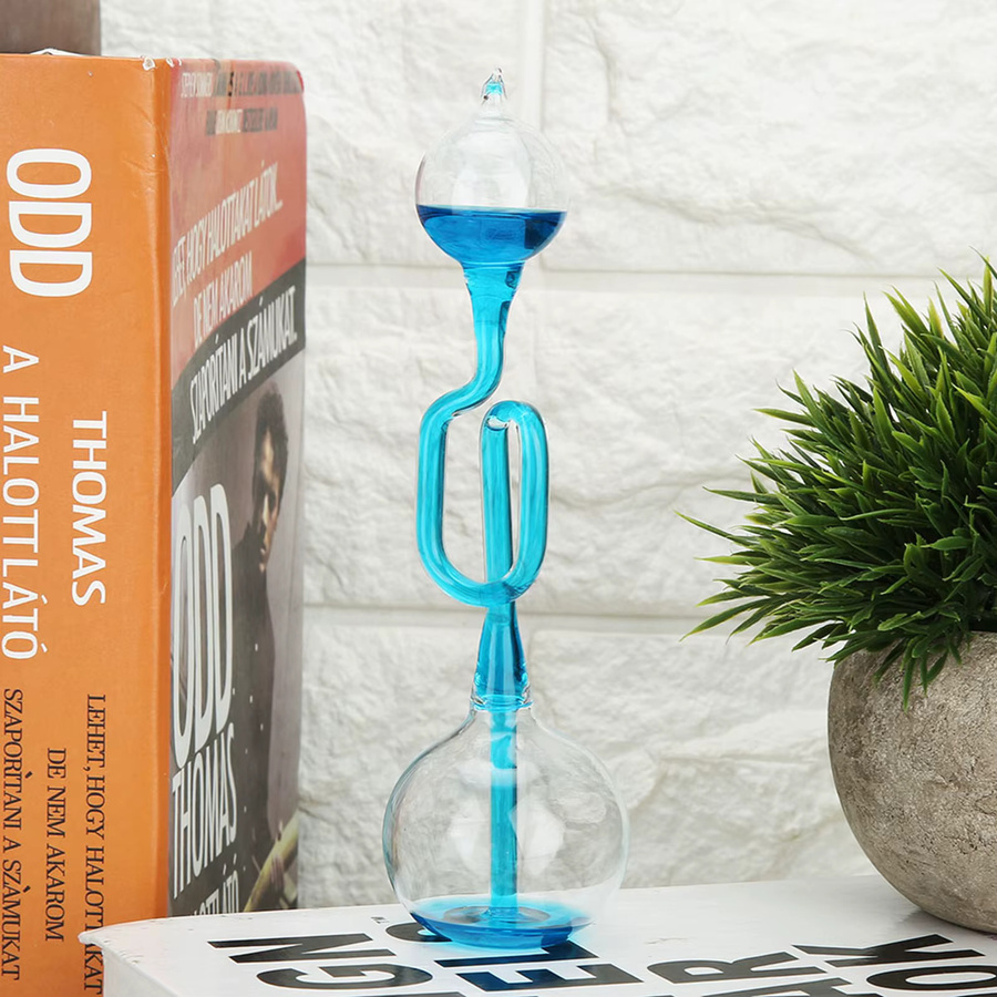 Fdit Wissenschaft Handkessel Home Ornament mit Thermometer in Blau aus Glas - Bild 2