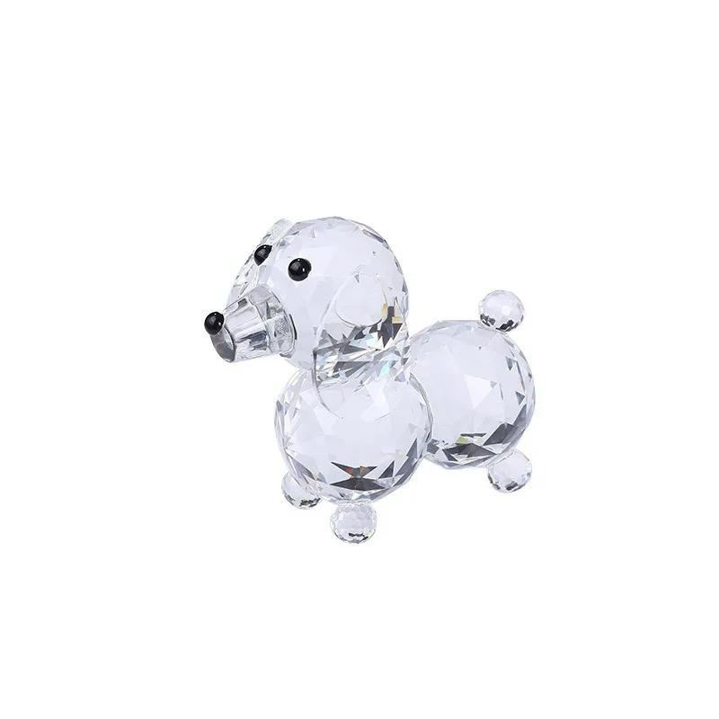 Kristall-Hundefigur aus geschliffenem K9-Glas von Yiran Furniture, transparentes Ornament als Briefbeschwerer und Deko-Statue, H x B x T: 7,1 x 5,5 x 5,5 cm - Bild 2