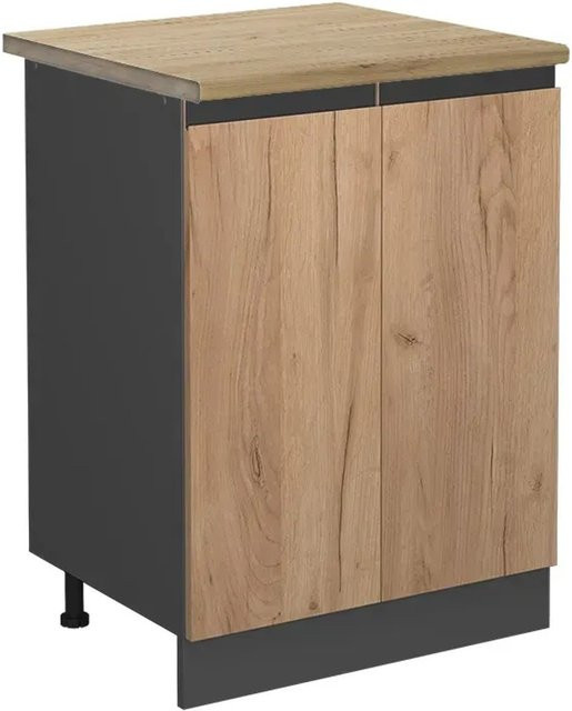 Vicco Küchenunterschrank R-Line Goldkraft Eiche und Anthrazit, B/T/H: 60 x 60 x 81,6 cm - Bild 1