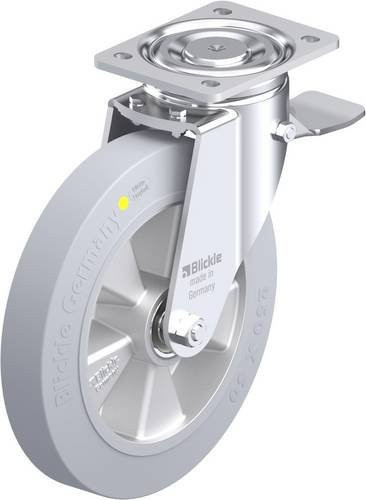 Blickle Stahlblech-Lenkrolle LH-ALEV 250K-ST-SG-AS in Grau mit 250 mm Rad-Durchmesser und 550 kg Tragfähigkeit - Bild 1