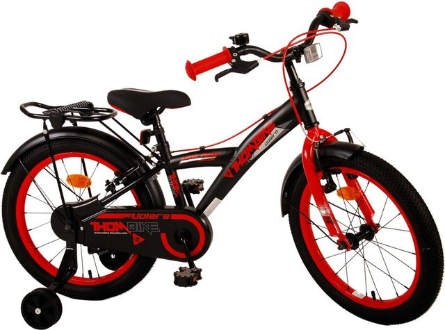 TPFSports Thombike Kinderfahrrad, 18 Zoll, Schwarz/Rot, 2 Handbremsen - Bild 1