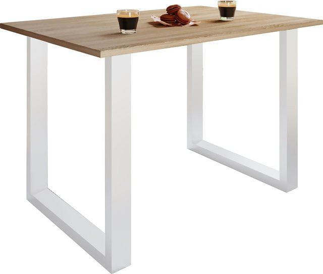 VCM Schreibtisch Lona U aus Holz und Metall in Braun, H x B x T: 76 x 110 x 80 cm - Bild 1