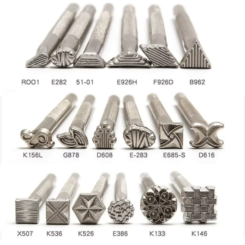 Leder-Musterprägewerkzeug aus silberfarbener Metalllegierung für DIY-Lederhandwerk wie Taschen, Kleidung, Schuhe, Gürtel und Uhrenarmbänder - Bild 3