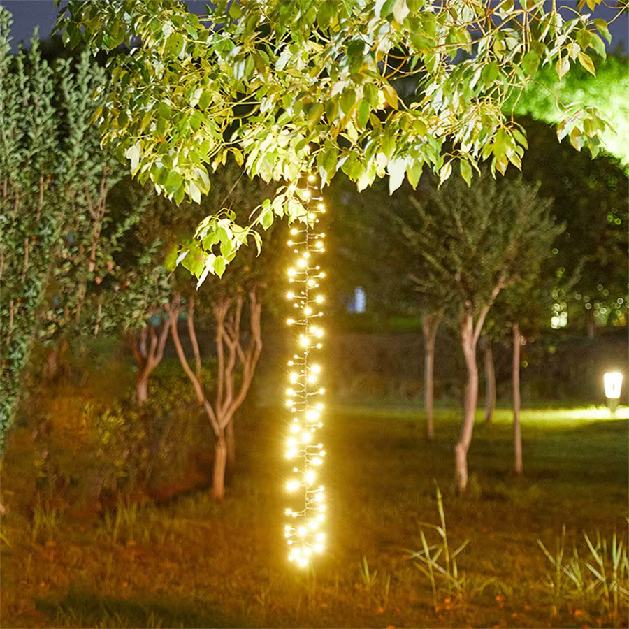 PAMNNY Meteorschauer-Lichterkette mit 360 LED für den Außenbereich, wasserdichte Weihnachtsbeleuchtung mit EU-Stecker für Garten, Party und Hochzeit - Bild 2