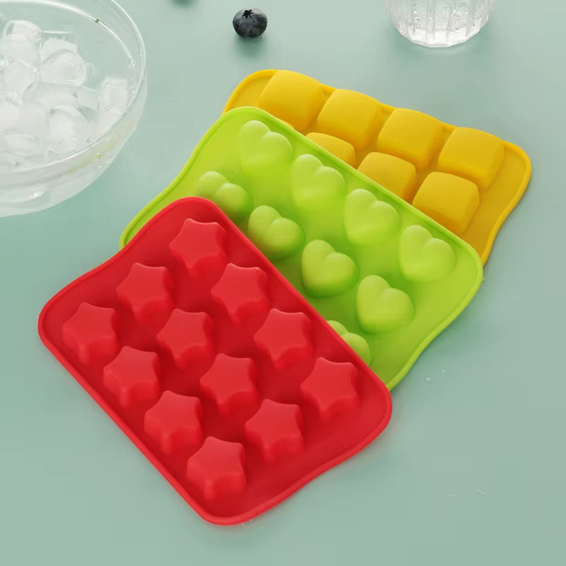 Venlohome Mini Silikon Eiswürfelschalen und Backformen in Green und Multicolour, quadratische Antihaft-Formen für Eis, Schokolade und Süßigkeiten - Bild 1
