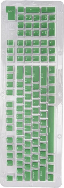 OutsideWorld Tastenkappen Set mit 110 Tasten in Grün, FOS Step OEM Profil, 2-Farben-Spritzguss für Computerzubehör - Bild 1