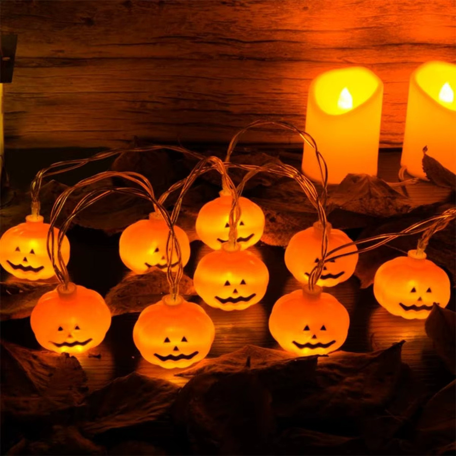 Peach Forest LED 3D Kürbis Lichterkette für Halloween Dekoration Batteriebetrieben - Bild 2