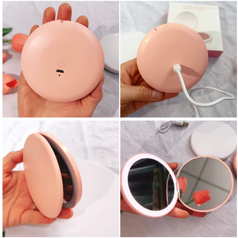 cosmomiro Make-up Kompaktspiegel mit LED-Licht, Damen - Bild 4