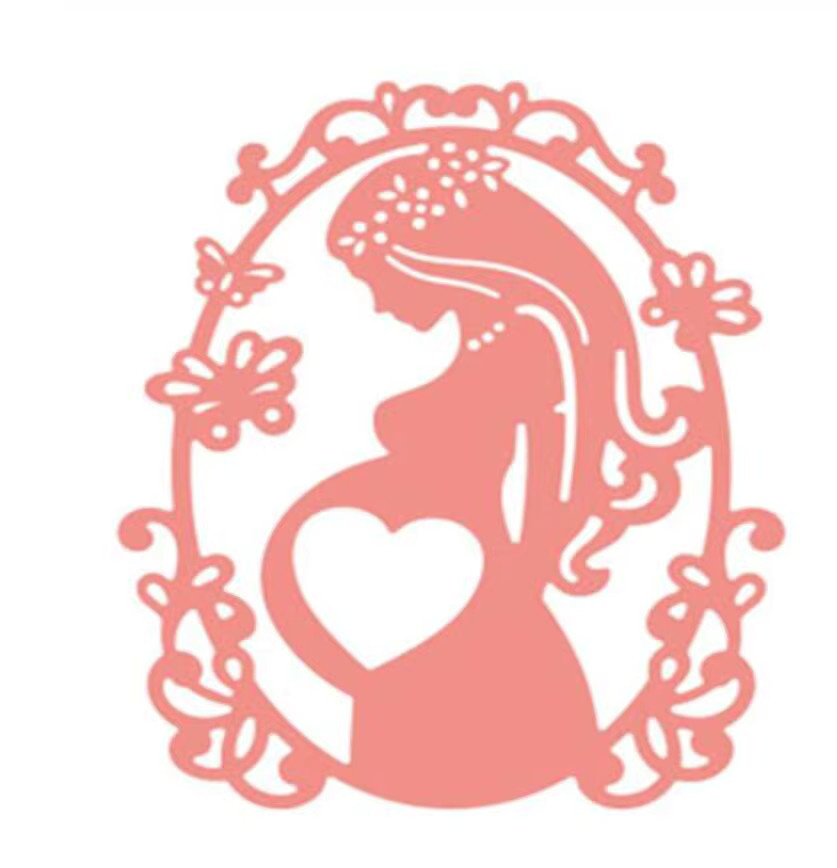 Metall Stanzform für Scrapbooking und DIY Handwerk mit Motiv Schwangere Frau und Baby - Bild 2