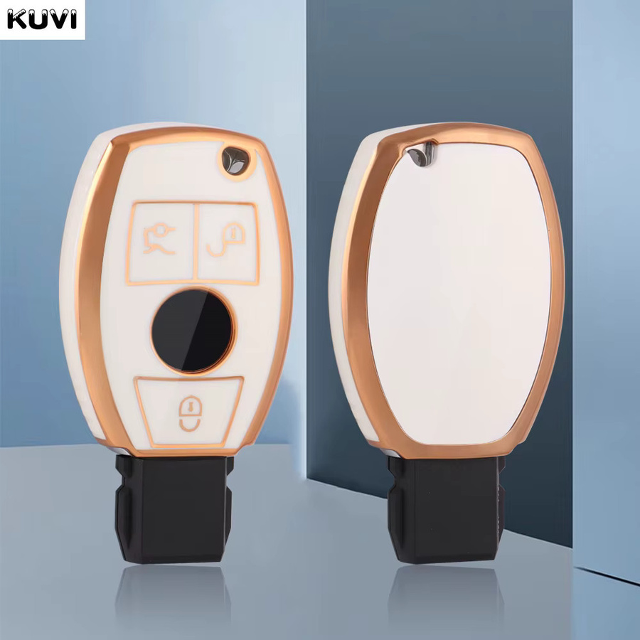 Kuvi TPU Auto Smart Key Schutzhülle für Mercedes Benz A C E S Klasse GLS GLA GLK GLC CLS CLA W204 W221 W212 W205 W176 W463 - Bild 2