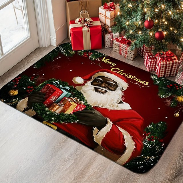 VIKAMA Weihnachtsmann Fußmatte, rutschfest und geräuschreduzierend, mehrfarbig, B/T: 60 x 40 cm - Bild 1