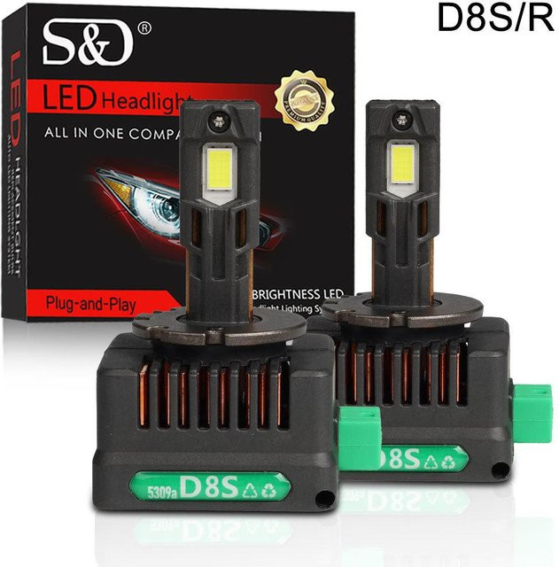 2 Stück D3S LED Scheinwerferlampen 60000Lm 140W Turbo CSP Doppel-Kupferrohrleuchten 6500K Schwarz für BMW Benz Canbus kompatibel mit D1S D2S D4S D8S D1R D2R D3R D4R D8R - Bild 1