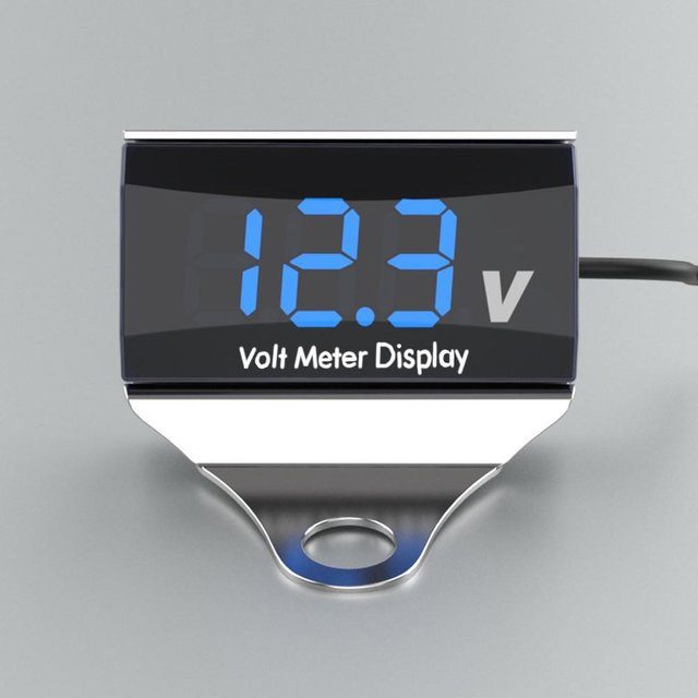 Kkmoon Digitales Voltmeter mit LED Display, wasserdichter Spannungstester für Motorräder, DC 10-150V, Silber - Bild 1