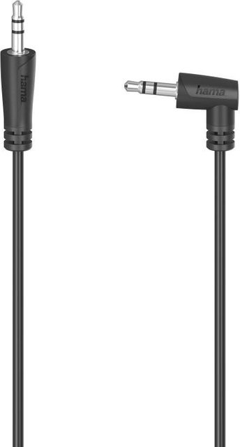 Hama Stereo Audio-Kabel mit 3,5-mm-Klinkenstecker in 90-Grad-Winkel, Schwarz, Länge: 0,5 m - Bild 1