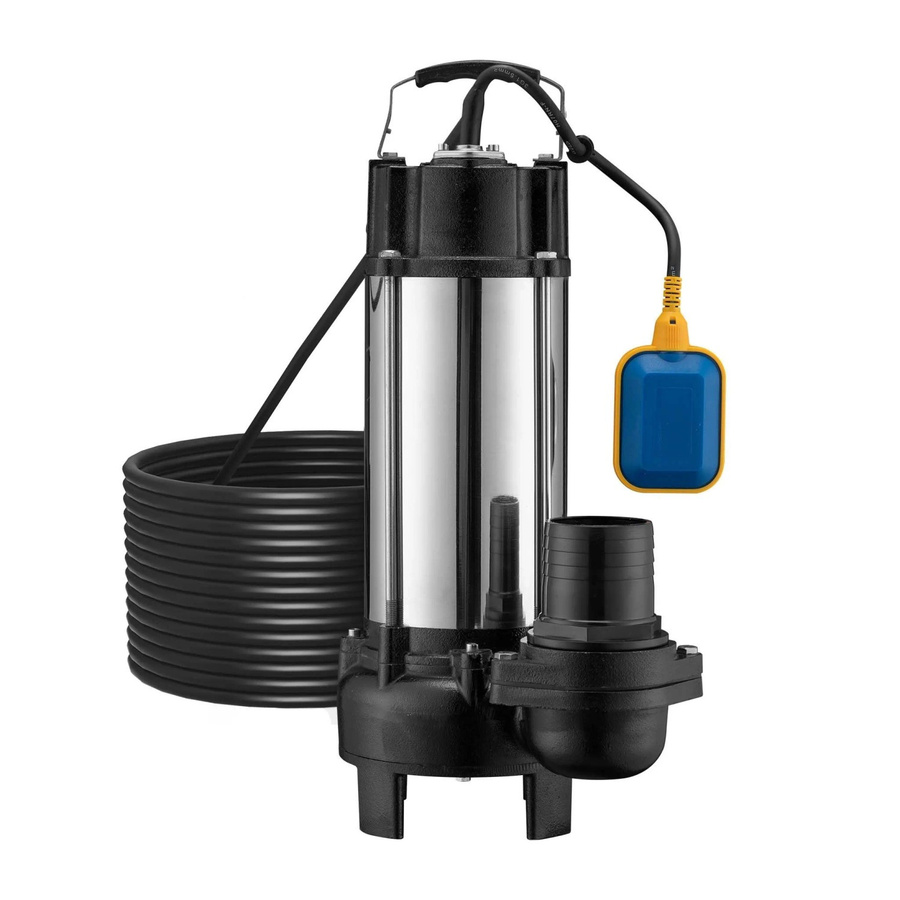 Wiltec Schmutzwasserpumpe mit Häcksler und Schwimmerschalter, 2200 W, 31200 L/H, Farbe: Silber/Multicolor - Bild 2