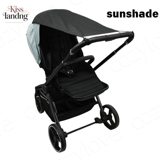 Kisslanding Universeller Sonnenschutz für Kinderwagen mit UPF 50+ UV-Schutz, wind- und wasserdicht, Grau - Bild 1