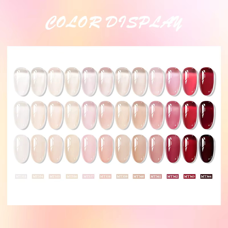 Mtssii Jelly Ice Nude Nagellack-Set, 8-teilig, Nude Pink, Glänzend - Bild 2