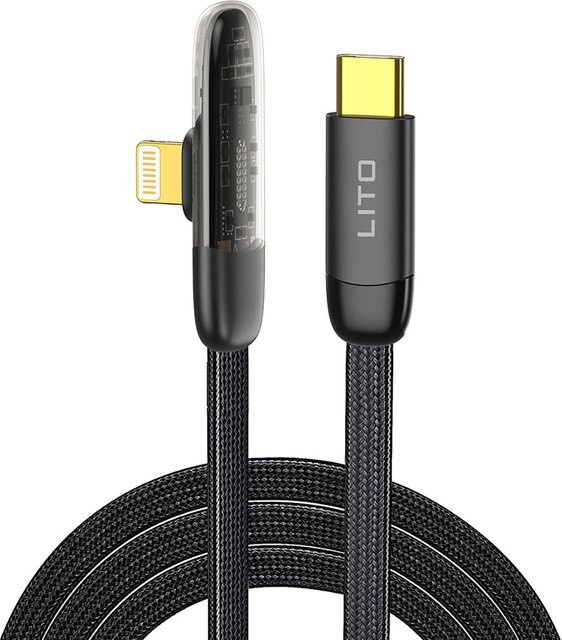 Lito LD11CL USB-C auf Lightning Lade- und Datenkabel, 30W, Schwarz, 1m - Bild 1