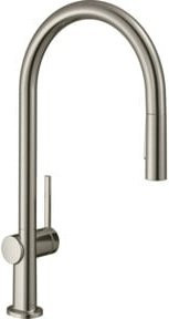 Hansgrohe Spültisch-Einhebelmischer Talis M54 mit Ausziehbrause und 2 Strahlarten in Edelstahl-Optik, Silber - Bild 1