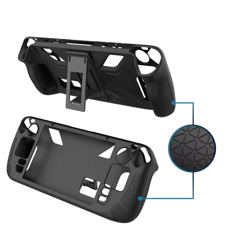 KOMIER Silikonhülle für Steam Deck OLED Spielekonsole in Purple mit integrierter Halterung - Bild 2