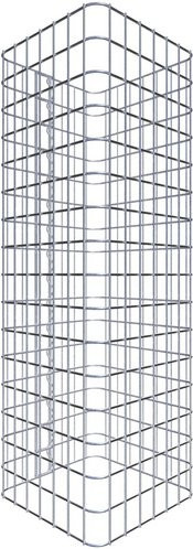 Gabiona Gabionensäule eckig aus Stahl in Silber, Höhe: 80 cm, Breite: 37 cm, Tiefe: 37 cm, Maschenweite: 5 x 5 cm - Bild 1