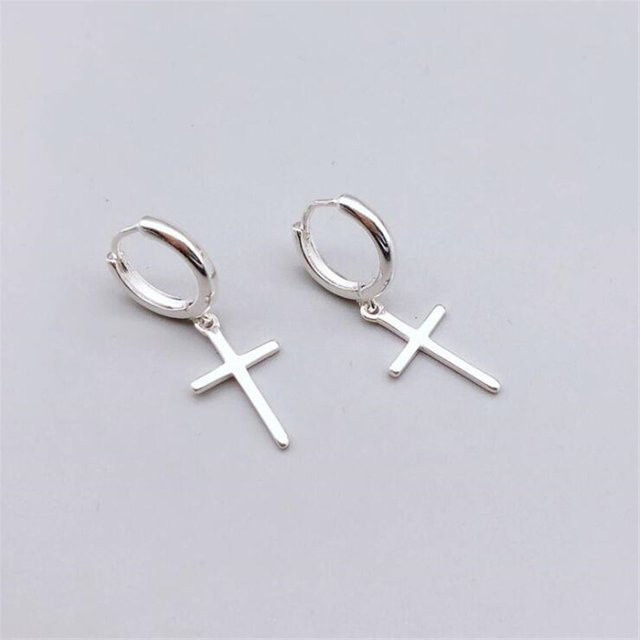 GaGa-Duck Kreuz-Ohrringe, 925 Silber, Unisex - Bild 1
