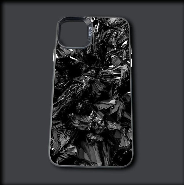 Stoßfeste Handyhülle mit Carbonfaser-Muster für Apple iPhone 11 bis 16 Pro Max in Grau Matt - Bild 1