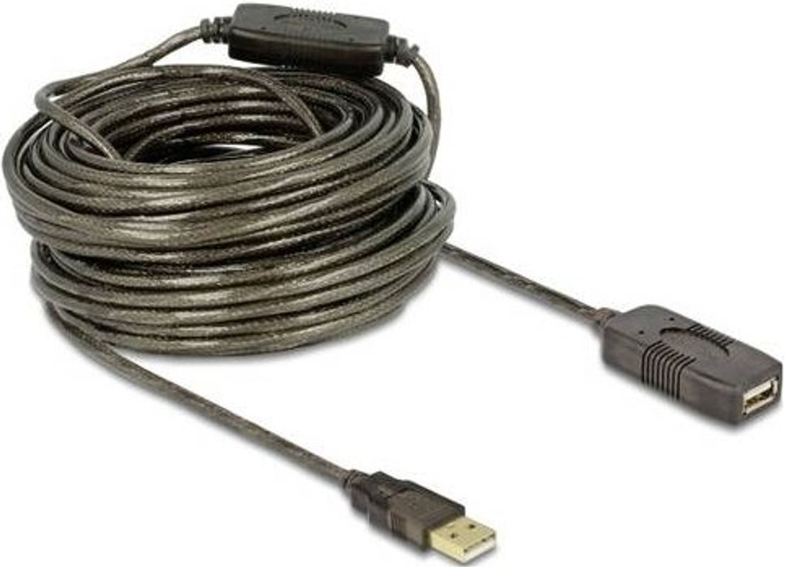 Delock USB 2.0 Aktivverlängerungskabel USB-A Stecker auf USB-A Buchse, Schwarz, 20 m - Bild 2