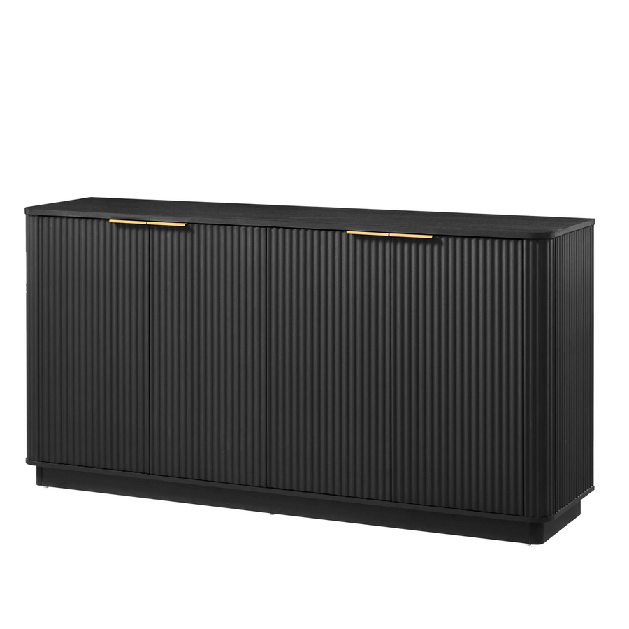 okwish Sideboard modern in Schwarz mit Stauraum für dein Wohnzimmer, B/T/H: 160 x 40 x 80 cm - Bild 2